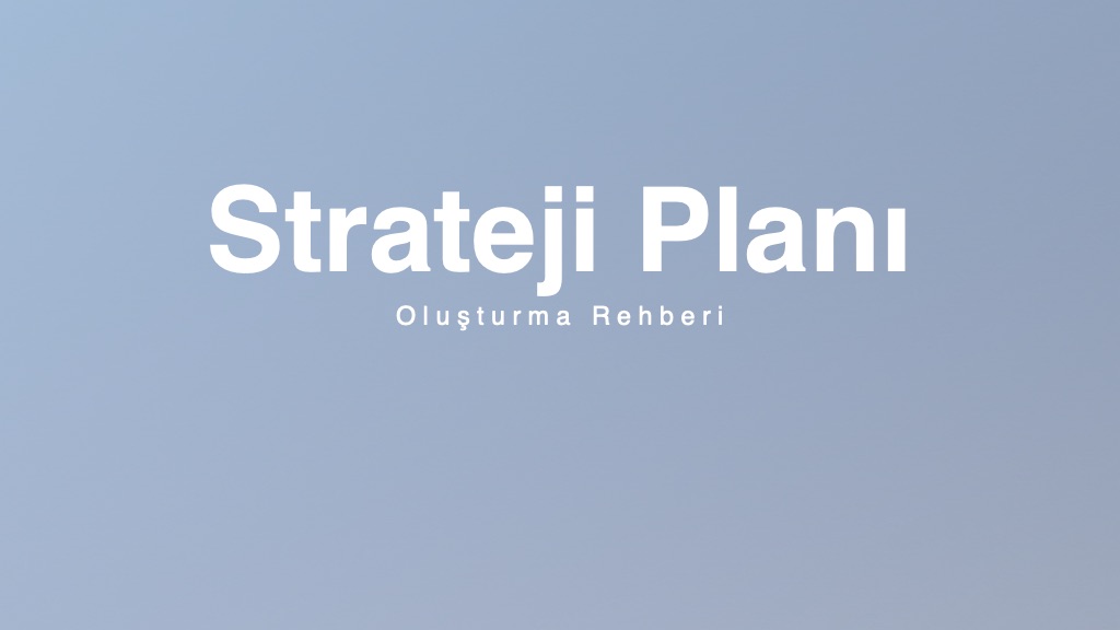 Strateji Planı Oluşturma Rehberi sunumunun kapak sayfası